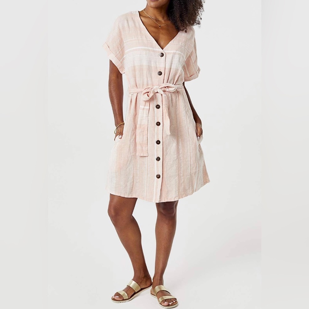 Carve Designs Womens Dress Linen Cotton Willow Button Down Size M